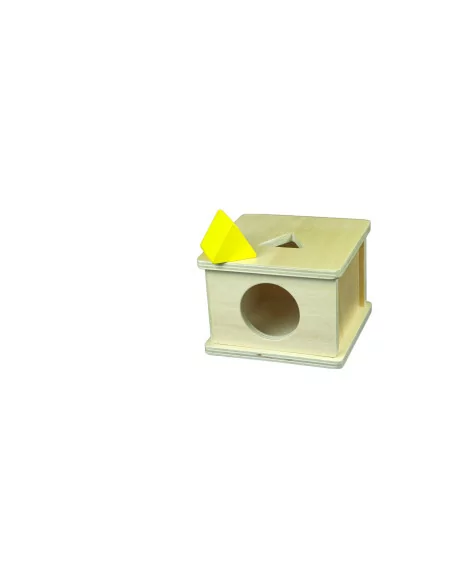 Drewniane pudełko dla malucha z trójkątem