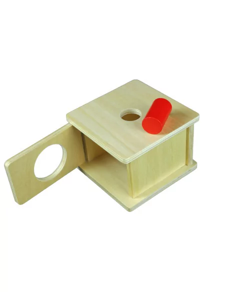 Drewniane pudełko dla malucha z małym cylindrem