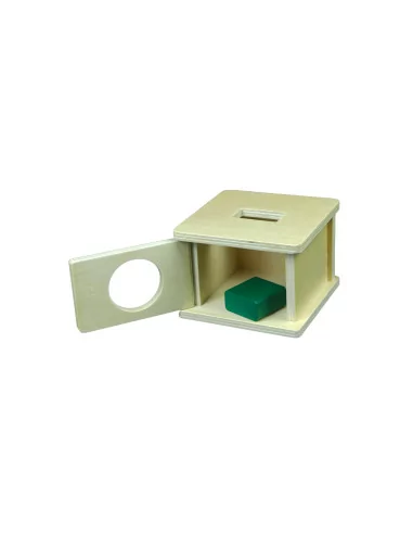 Drewniane pudełko dla malucha z prostokątem