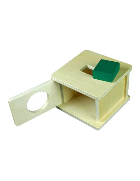 Drewniane pudełko dla malucha z prostokątem