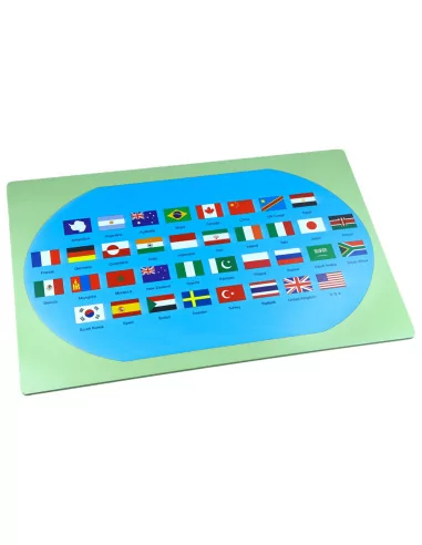 Mapa Świata z flagami