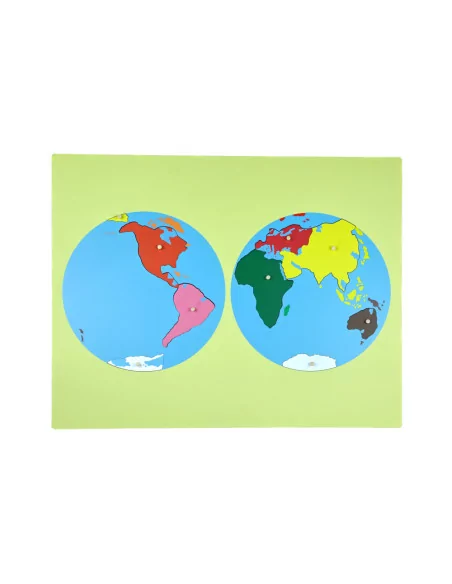 Puzzlowa mapa Świata - dwie półkule