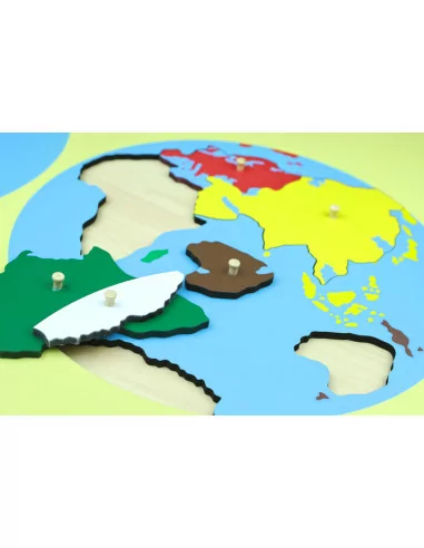 Puzzlowa mapa Świata - dwie półkule