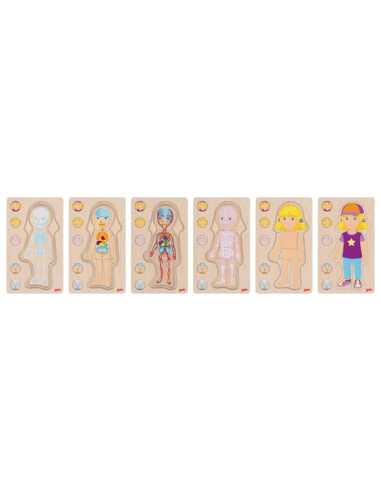 GOKI - Drewniane puzzle – Dziewczynka, w 5 warstwach