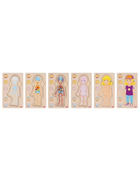 GOKI - Drewniane puzzle – Dziewczynka, w 5 warstwach