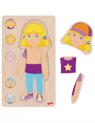 GOKI - Drewniane puzzle – Dziewczynka, w 5...