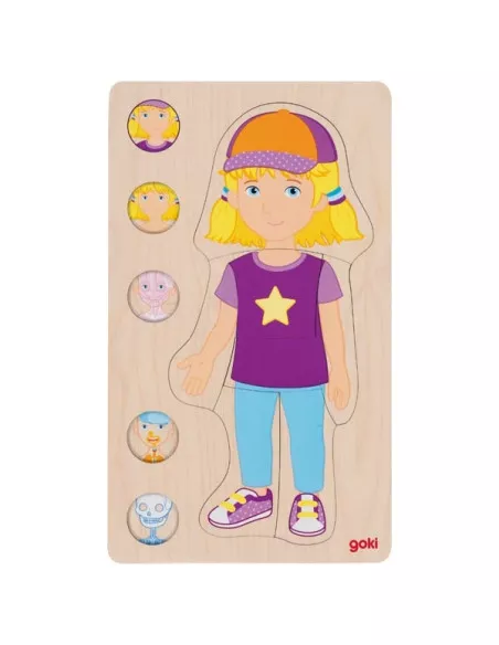 GOKI - Drewniane puzzle – Dziewczynka, w 5 warstwach
