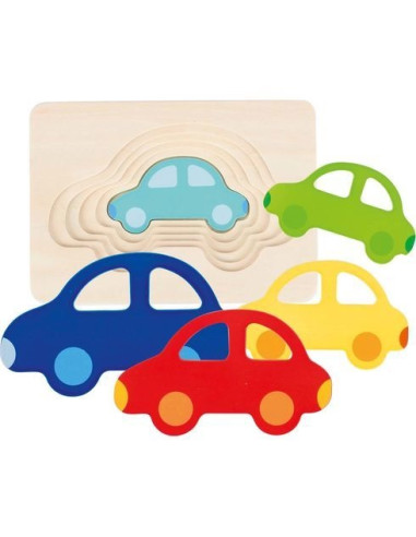 Vrstvené puzzle auta
