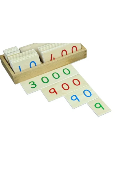Małe drewniane karty z liczbami, 1-3000, małe